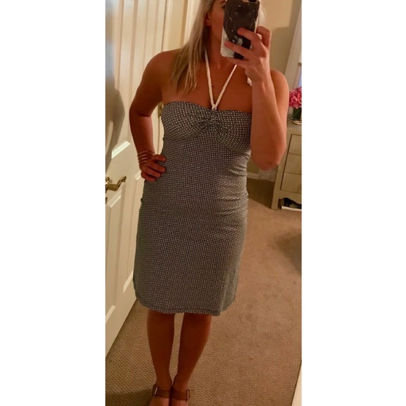Tommy Bahama Navy and White Printed Halter Dress - Picture 2 of 8